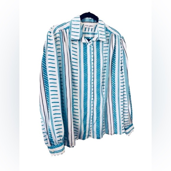 VTG Alfred Dunner Print Button Down Blouse Size 40 (L) - Picture 5 of 15